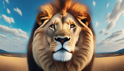 portrait of a lion generative ai