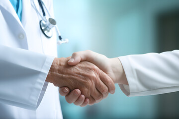 doctor and patient shaking hands AI.