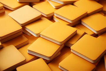 Artistic shot of neatly arranged school notepads with a gradient yellow surface