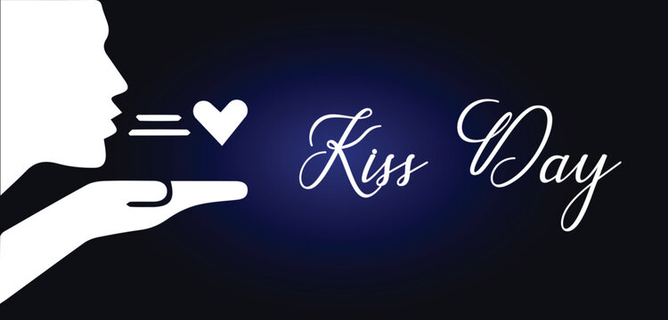Happy Kiss Day Beautiful Text illustration Design