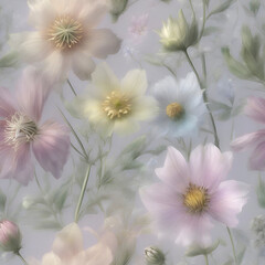 Pastel wildflower illustration. 