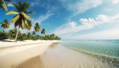 Fototapeta na wymiar beach with palm trees generative ai