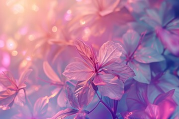 Y2K aesthetic futuristic floral abstract background