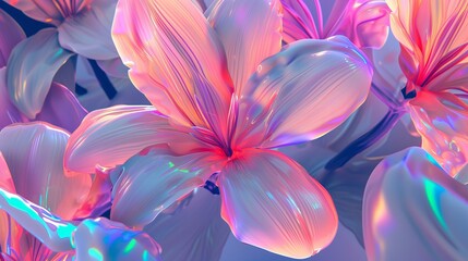Y2K aesthetic futuristic floral abstract background