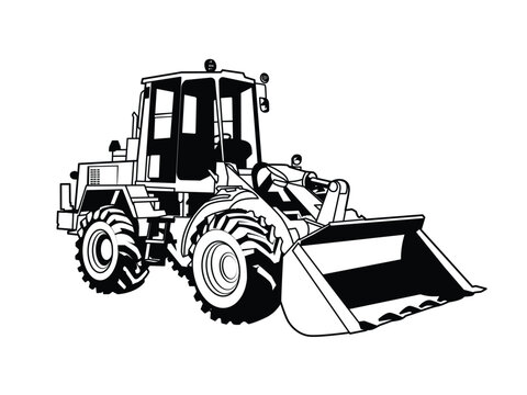 recommend clip art: tractor excavator  isolated on white background