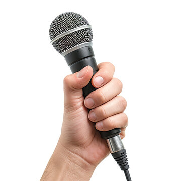 photo of hand holding microphone, Ai generated images