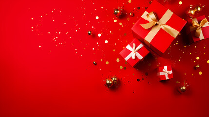 Gift box background with copy space for Christmas gifts, holidays or birthdays