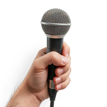 photo of hand holding microphone, Ai generated images