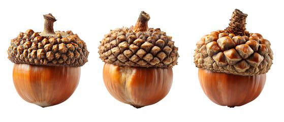 acorn isolated on transparent background ,oak nut png ,generative ai