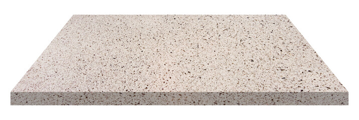 beautiful beige grainy quartz stone table. luxury terrazzo with marbel chips table for photo...