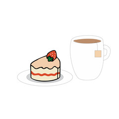 a glass of tea with sweet cake