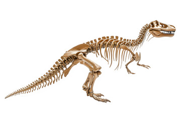 dinosaur bone fossil isolated on transparent background ,generative ai - obrazy, fototapety, plakaty
