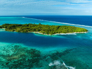 Obraz premium Huahine paradise by drone, French Polynesia