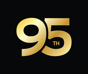 Number 95 logo icon design, 95th birthday logo number, anniversary 95 - obrazy, fototapety, plakaty