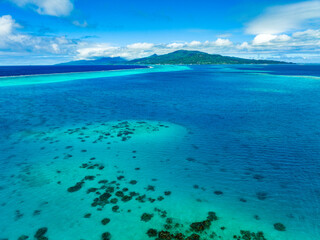 Taha'a paradise by drone, French Polynesia