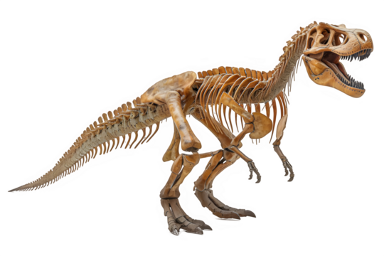 dinosaur bone fossil isolated on transparent background ,generative ai - Powered by Adobe
