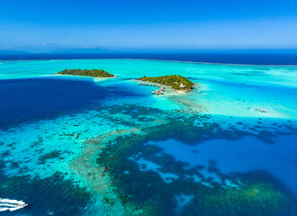 Bora Bora paradise by drone, French Polynesia