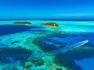 Bora Bora paradise by drone, French Polynesia