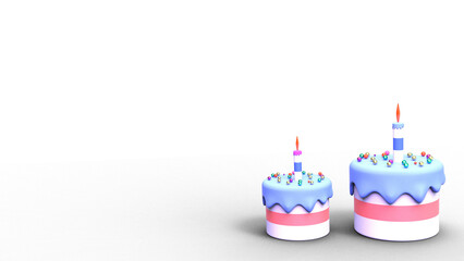 3d render birthday cake pastel color copy space