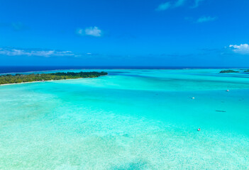 Bora Bora paradise by drone, French Polynesia