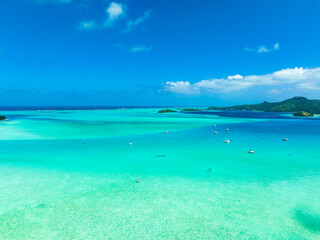 Fototapeta na wymiar Bora Bora paradise by drone, French Polynesia