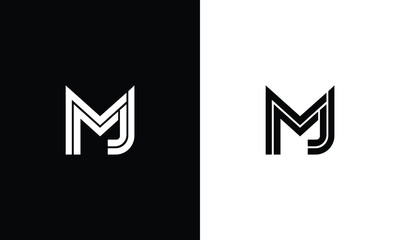 Alphabet letter icon logo MJ