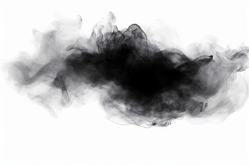 black smoke on white background - obrazy, fototapety, plakaty