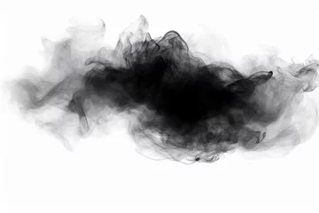 Selbstklebende Fototapeten black smoke on white background © Planetz