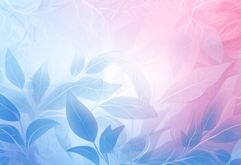 Fototapeta na wymiar Soft Pastel Foliage: Artistic Leaf Illustration on Gradient Background, Serene Nature Wallpaper