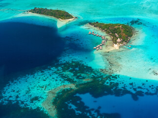 Fototapeta na wymiar Bora Bora aerial view, French Polyneisa