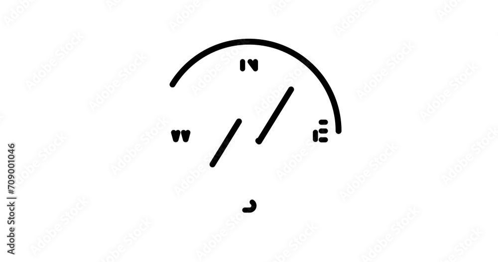 Poster compass animated outline icon on white background. compass 4k video animation for web, mobile and ui
