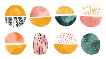 Set of abstract watercolor spots