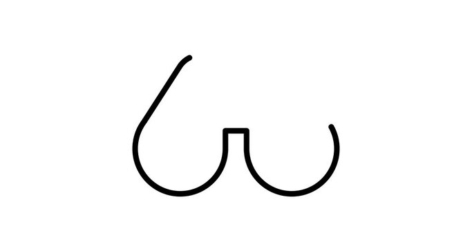 binoculars animated outline icon on white background. binoculars 4k video animation for web, mobile and ui design