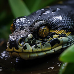 Fototapeta premium close up of a snake face