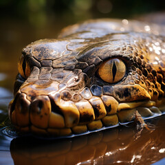Fototapeta premium close up of a head of anaconda