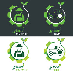 Farmer, Bauer, Landwirt, Ackerbau, Landwirtschaft - Logo, Firmenzeichen