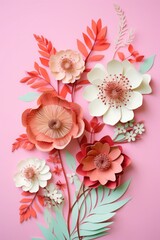 Bouquet of paper flowers, application