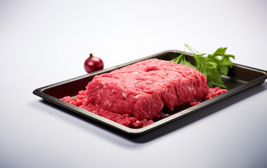 Fresh minced meat ready for cooking Isolated on White background Generated AI