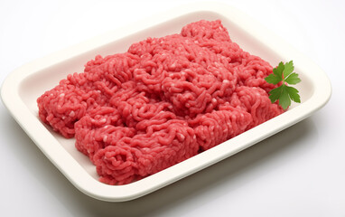Fresh minced meat ready for cooking Isolated on White background Generated AI