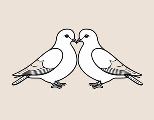 Wedding Dove Cartoon Colored Clipart Illustration