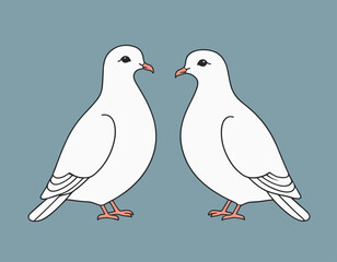 Wedding Dove Cartoon Colored Clipart Illustration