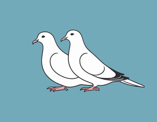 Wedding Dove Cartoon Colored Clipart Illustration