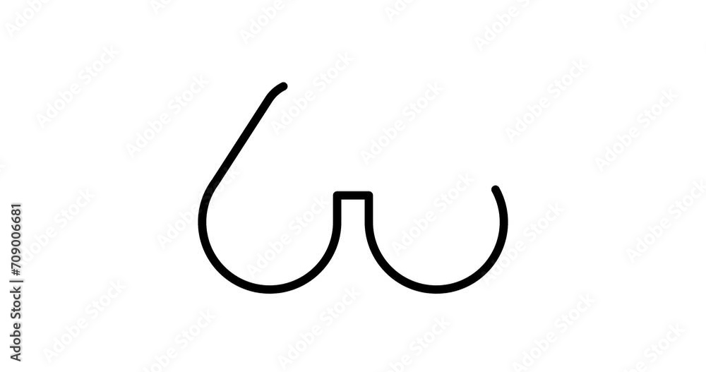 Poster binoculars animated outline icon with alpha channel. binoculars 4k video animation for web, mobile a