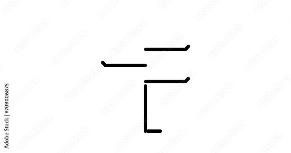 Poster signpost animated outline icon with alpha channel. signpost 4k video animation for web, mobile and u