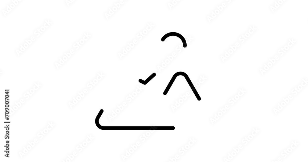 Poster mountains animated outline icon with alpha channel. mountains 4k video animation for web, mobile and