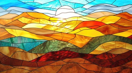 Stained glass window background with colorful.