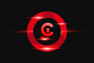 Fototapeta premium CJ Red logo Design. Vector logo design for business.
