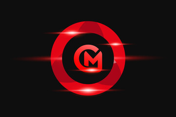 Fototapeta premium CM Red logo Design. Vector logo design for business.