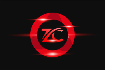 CZ Red logo Design. Vector logo design for business. - obrazy, fototapety, plakaty