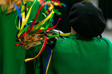 Certamen de rondallas en el Pabellón de deportes de Vigo. Primer plano de la pandereta © Uvamenfoto